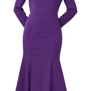 Elegant Purple Long Sleeve Dress
